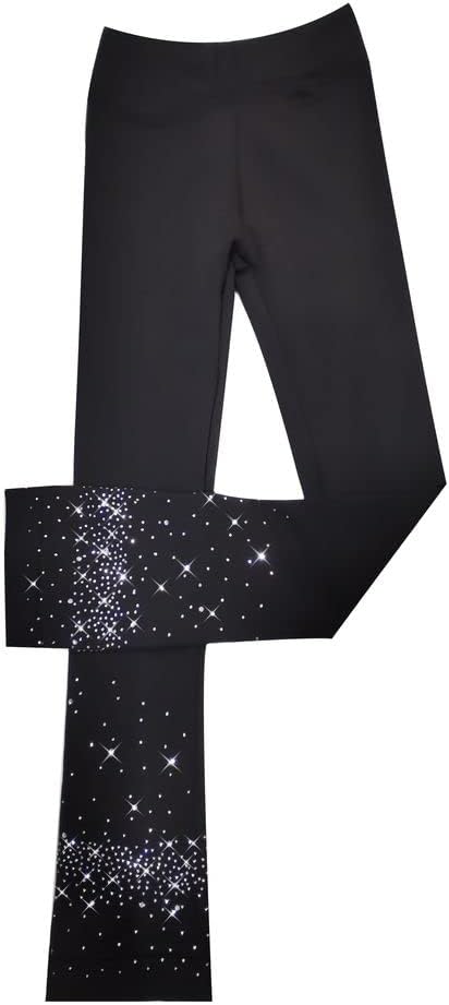 LIUHUO Pantalones de patinaje sobre hielo para niñas, leggings de e...