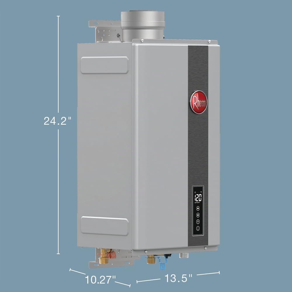 Rheem RTG Series 9.5 GPM Calentador de agua sin tanque de gas natur...
