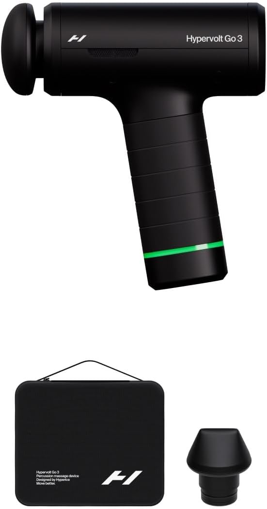 Hyperice Hypervolt Go 3 - Pistola de masaje de percusión compacta d...