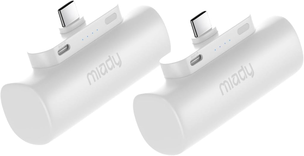 Miady - Paquete de 2 mini cargadores portátiles integrados con cone...