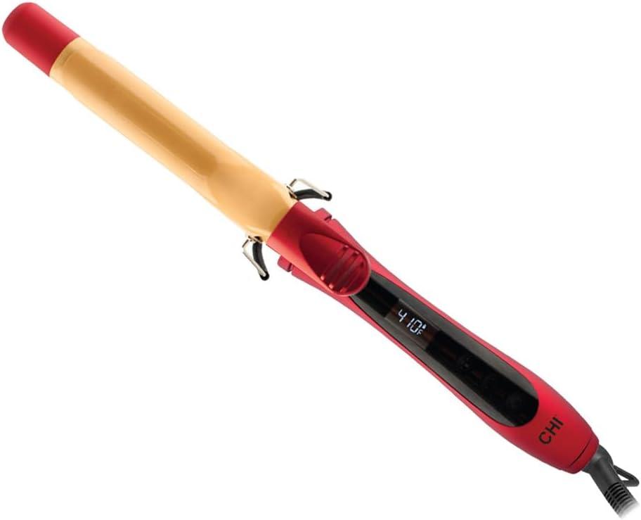 CHI Rizador de pelo de cerámica rojo fuego con textura de aire, riz...
