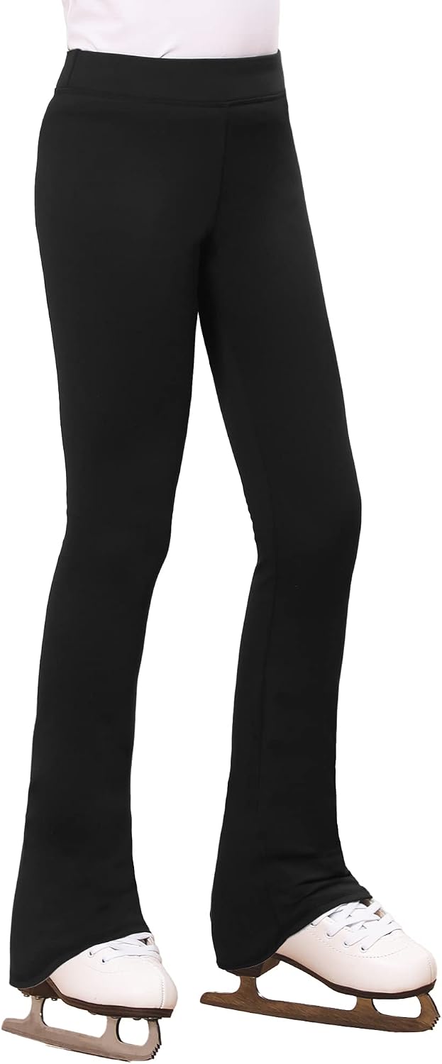 Stelle Pantalones de patinaje artístico para niñas con clip de bota...