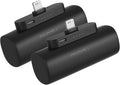 Miady Paquete de 2 mini cargador portátil Conector incorporado Paqu...