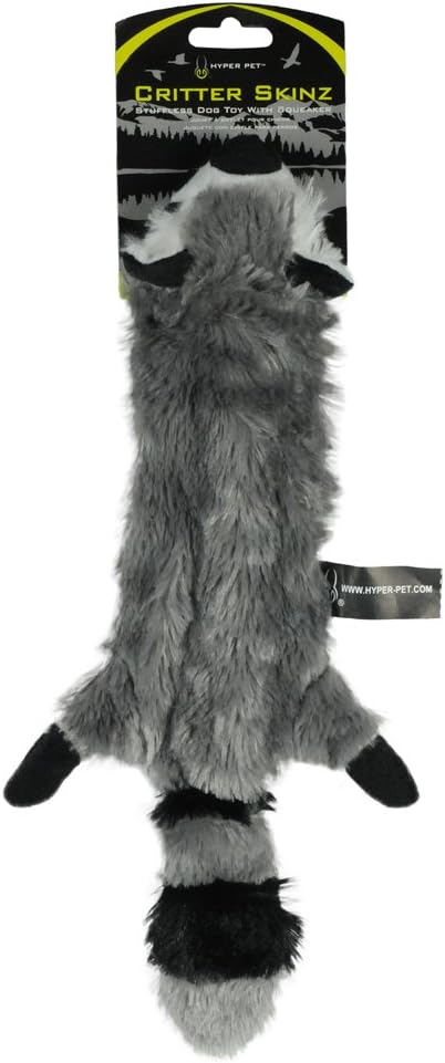 Hyper Pet Critter Skinz Raccoon - Juguete para perro sin relleno, m...