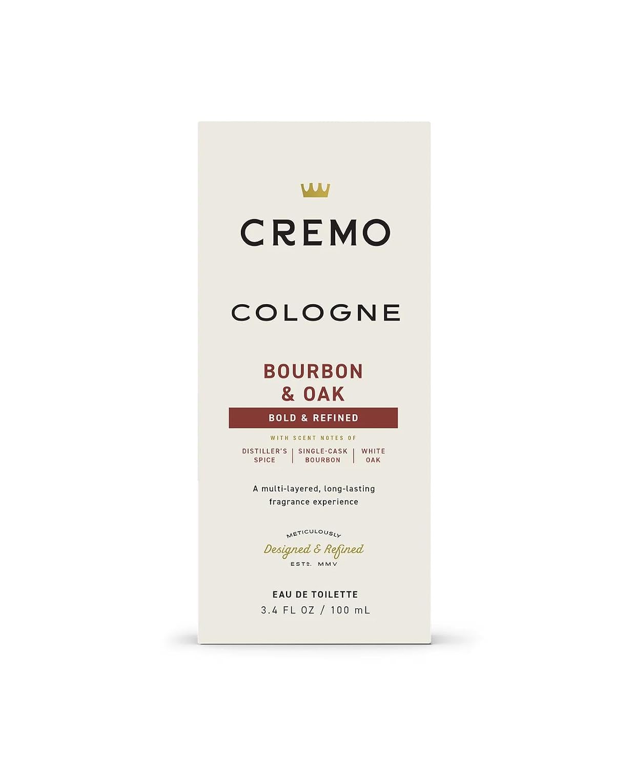 Cremo Cologne For Men Bourbon &amp; Oak - Spray de colonia para hom...