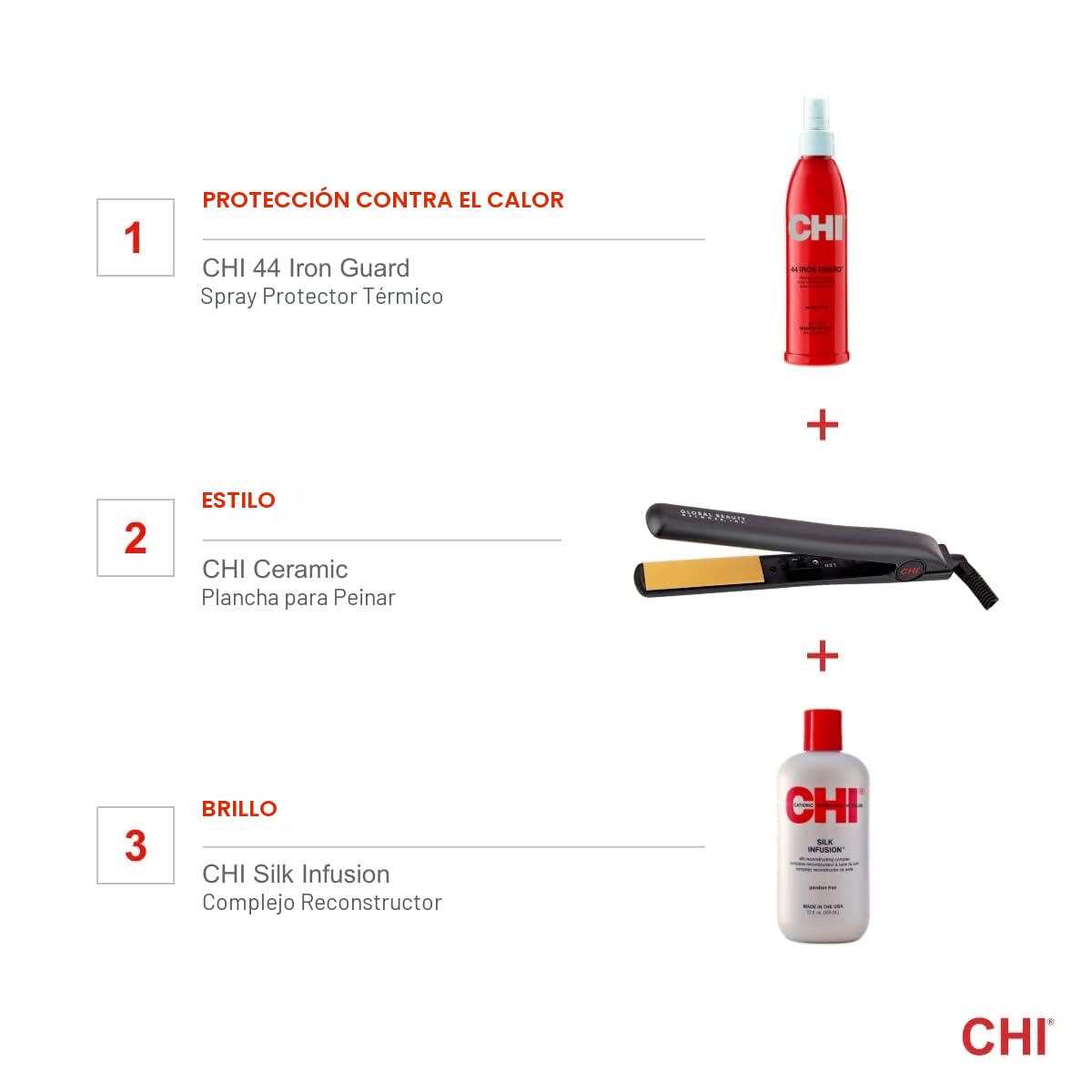 CHI Original plancha plana de 1\u201D para alaciado de cabello, par...