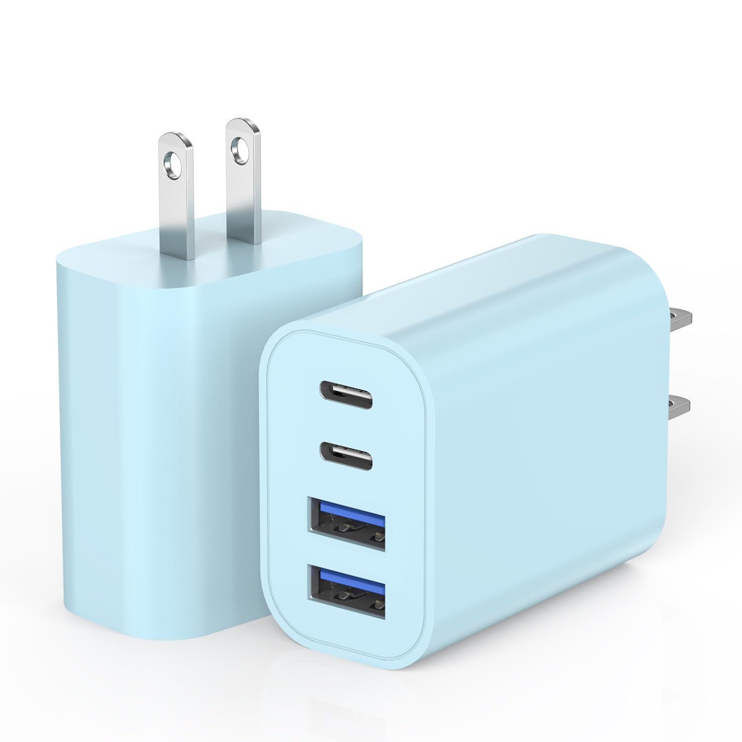 Cargador USB C de 40 W, [Paquete de 2] Cargador de tipo C de 4 puer...