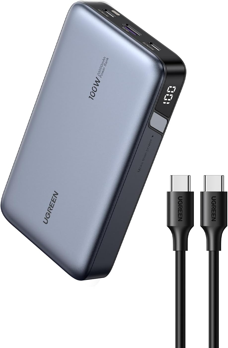 UGREEN Cargador portátil Nexode de 20000 mAh y 100 W, cargador port...