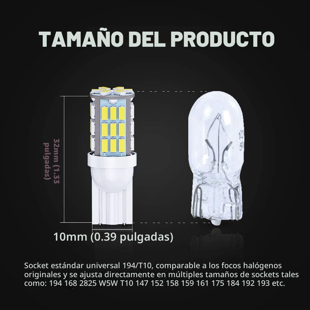 Antline - Paquete 20 bombillas LED superbrillantes blanco, chips T1...