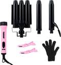 Trademark Beauty Kit de peinado de plancha intercambiable, rizador...