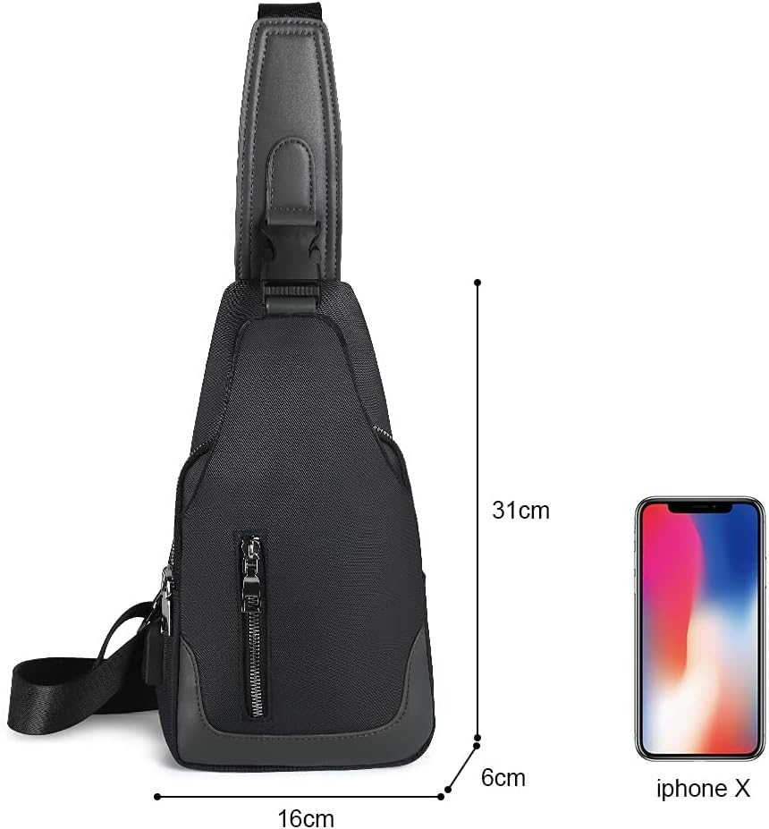 C&amp;Xanadu Mochila bandolera con puerto de carga USB, bolsa de pe...