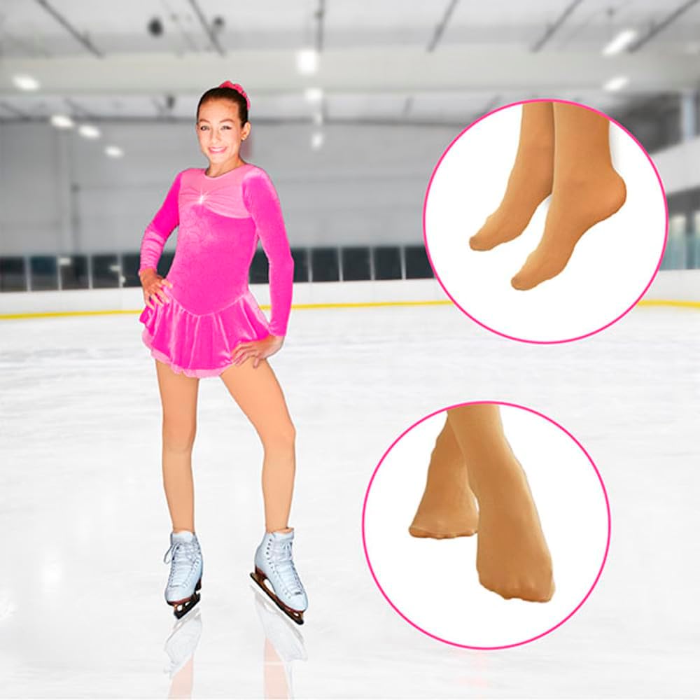 ChloeNoel Mallas con Pies para Patinaje Artístico TF8830