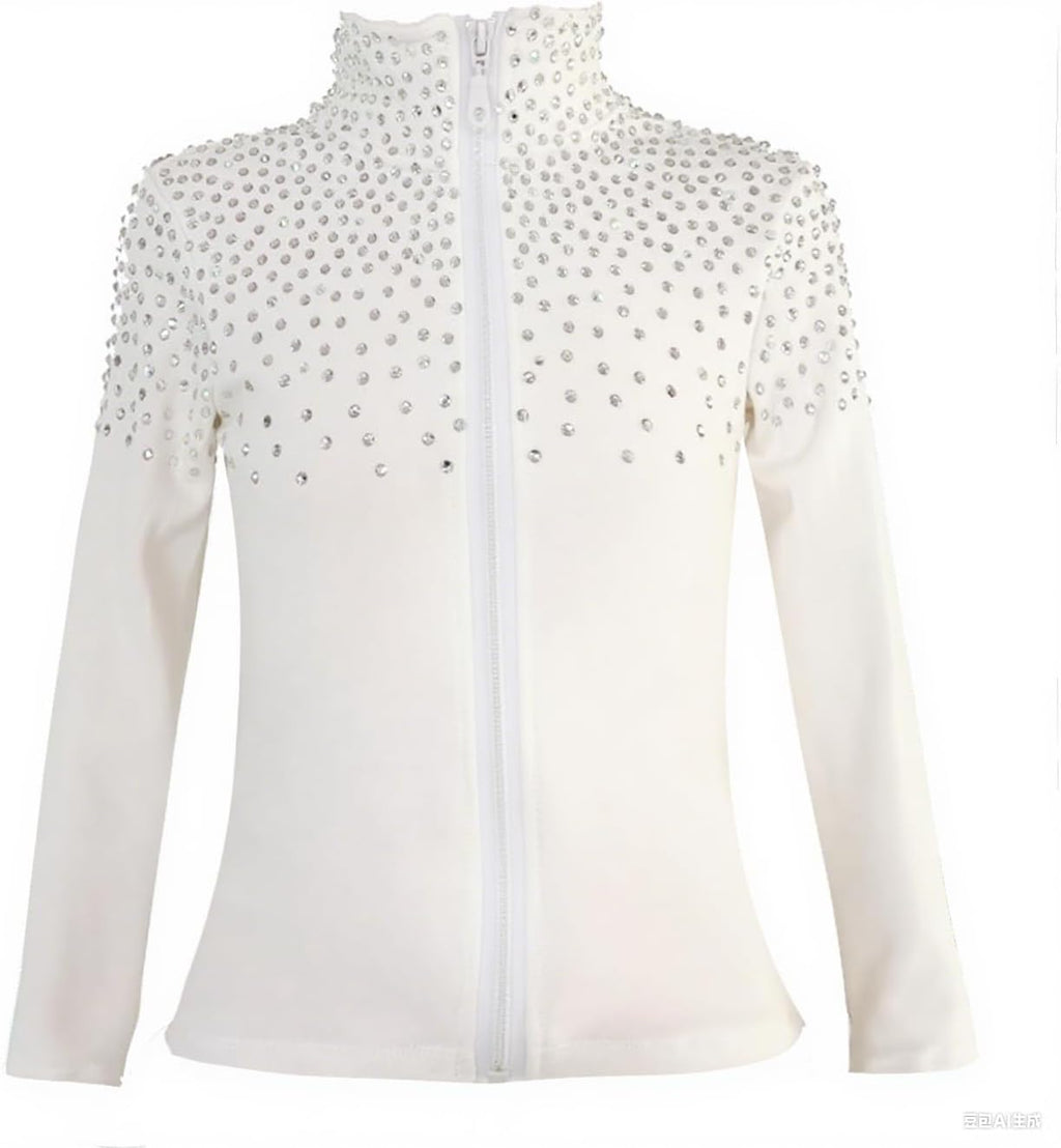 JoyCan Chaqueta de patinaje artístico con forro polar de manga larg...