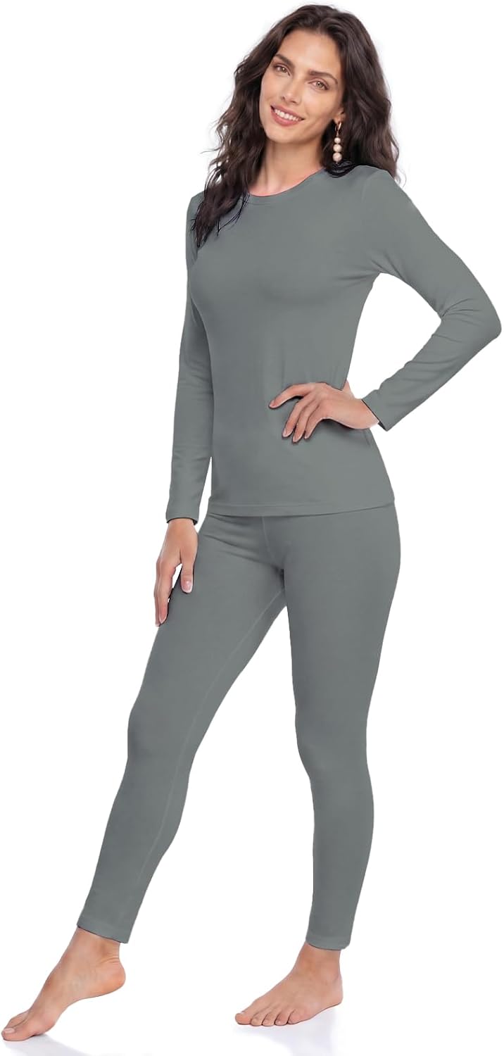 WEERTI Ropa interior térmica para mujeres Long Johns con forro pola...