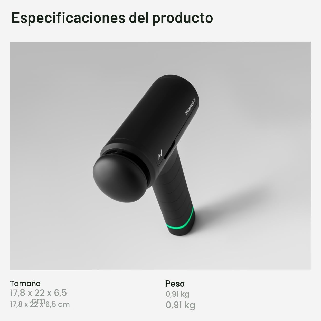 Hyperice Hypervolt 3 - Pistola de masaje de percusión de mano con t...