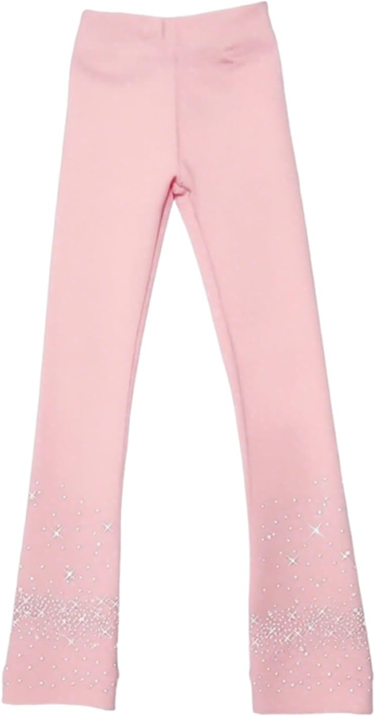 LIUHUO Pantalones de patinaje sobre hielo para niñas, leggings de e...