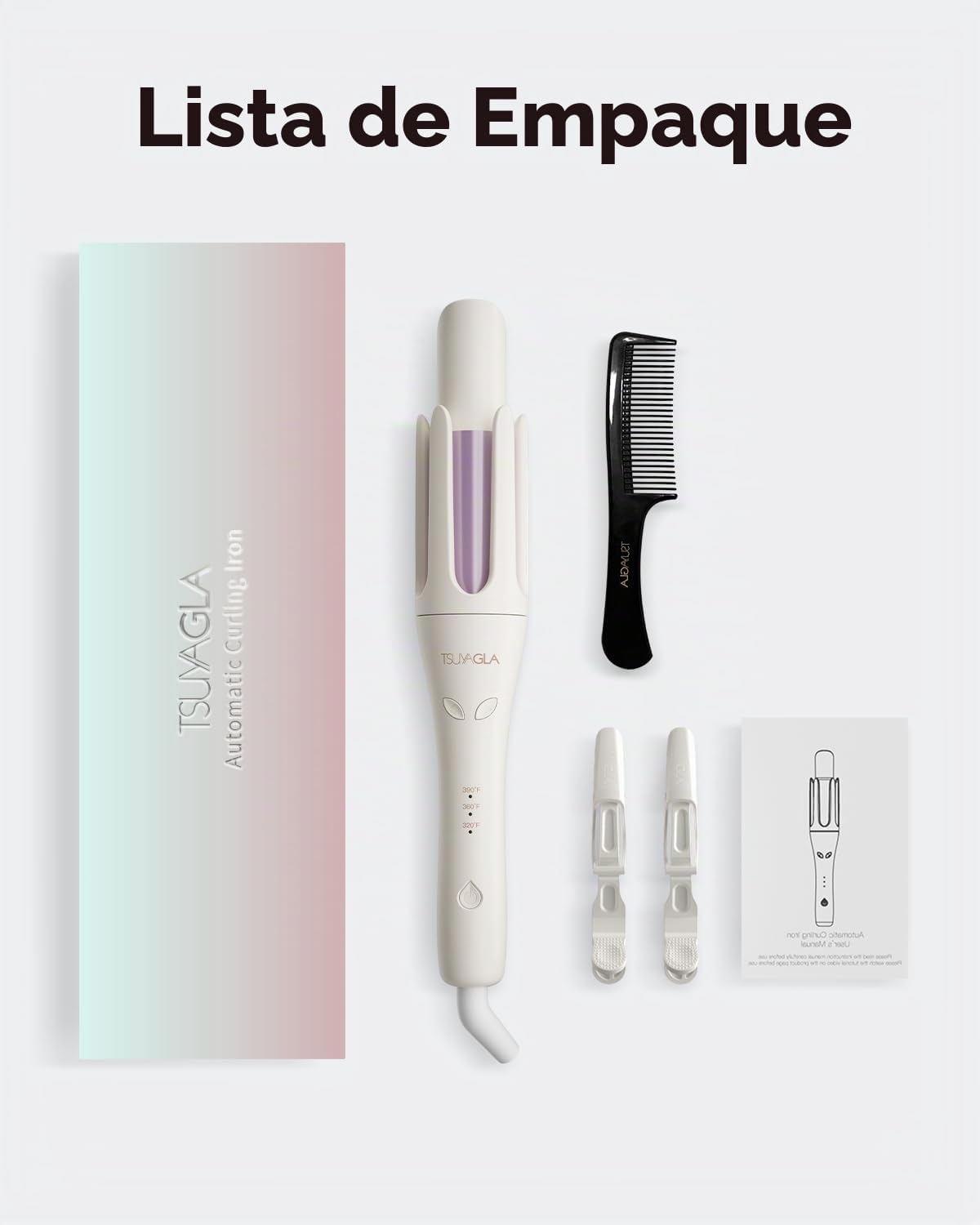 TSUYAGLA Rizador de pelo automático, rizador giratorio de 1 1\/4 pu...