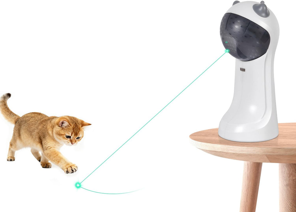 TBTeek Juguete para gatos activado por movimiento, luz verde, recar...