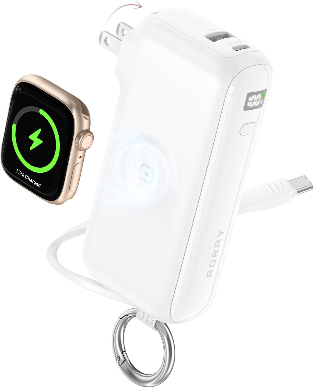 RORRY Flow Cargador portátil, batería externa de 10000 mAh y 40 W d...