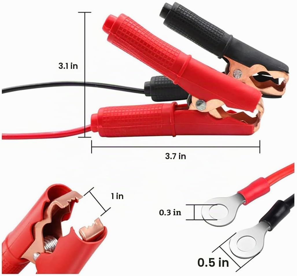 2 clips de cocodrilo, cable de puente de refuerzo 50A-3.3 pies, 13...