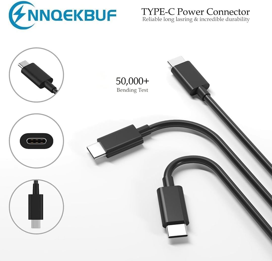 Cargador delgado para portátil USB C de 65 W y 60 W, compatible con...