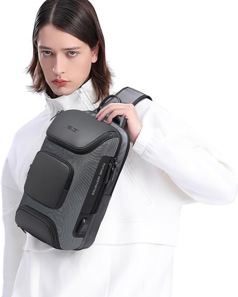 BANGE Bolso bandolera, bolso de hombro impermeable para hombres, bo...