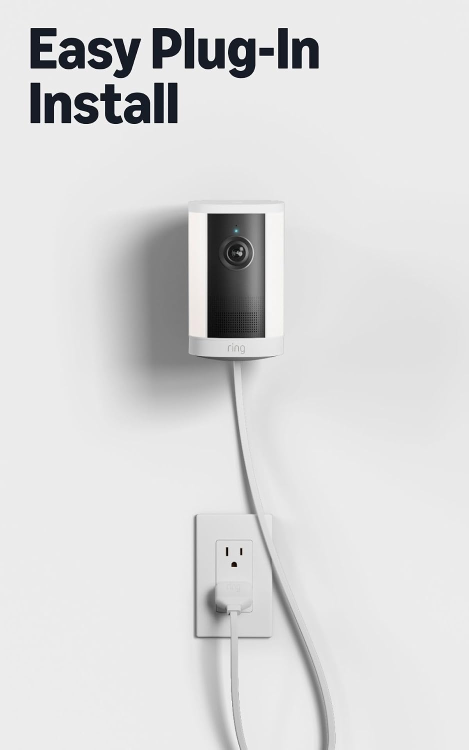 Cámara con luz de enfoque 4K Plus Ring con enchufe (último modelo):...