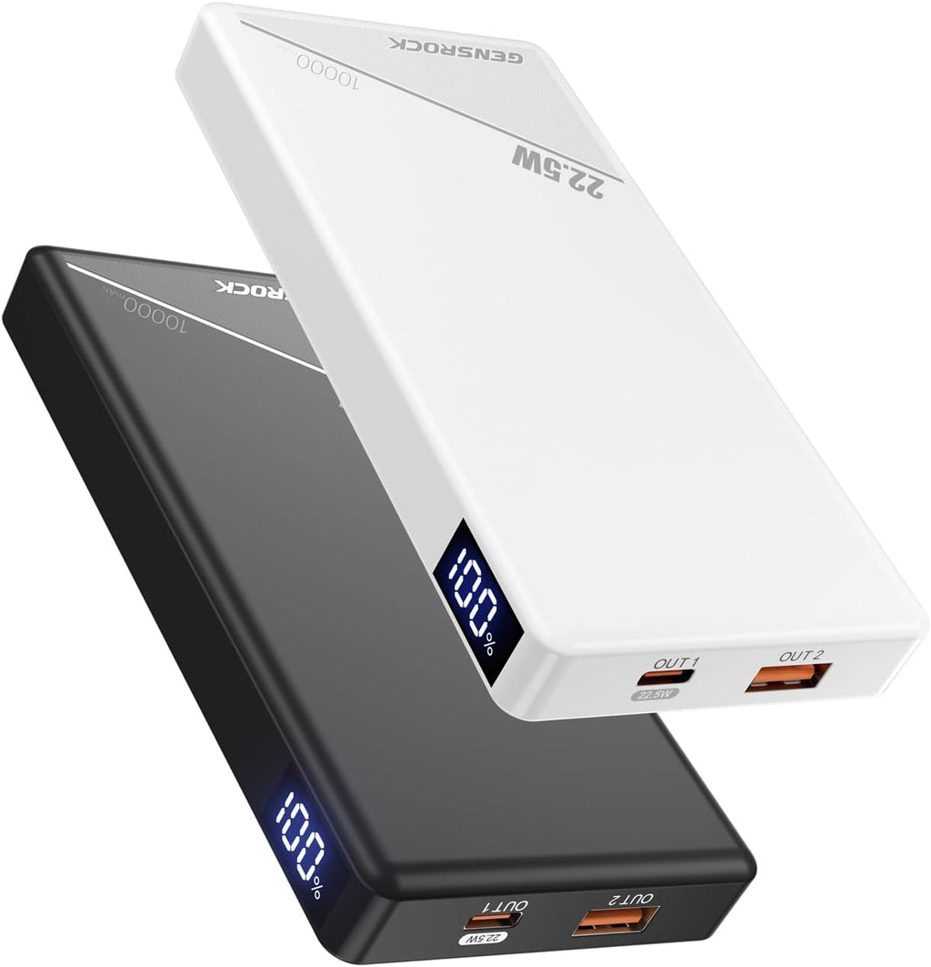 GENSROCK Paquete de 2 cargadores portátiles de batería de 10000 mAh...