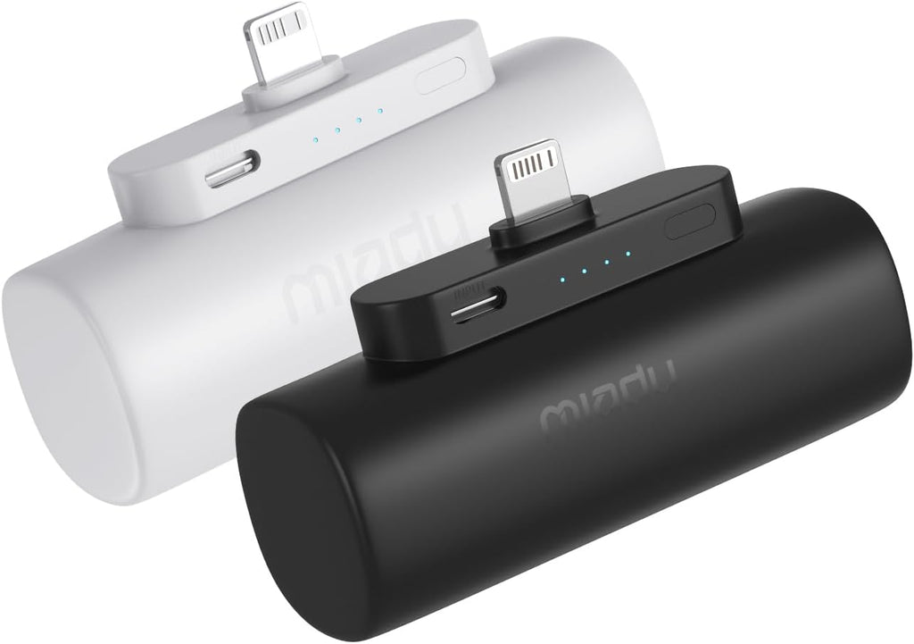 Miady - Paquete de 2 mini cargadores portátiles con conector integr...