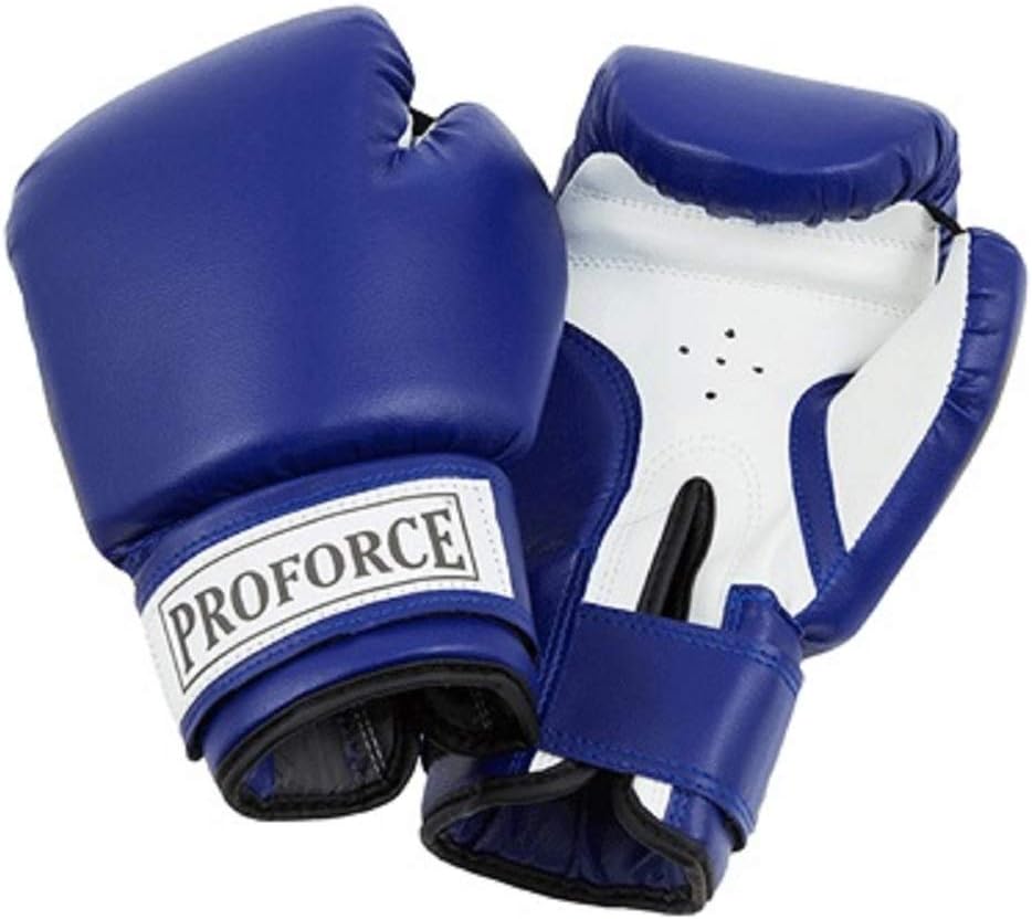 ProForce - Guantes de boxeo de piel sintética, color azul y blanco,...