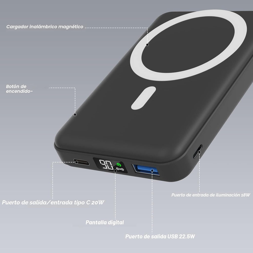 AOGUERBE para Magsafe Banco de Energía, Paquete de Batería Magnétic...