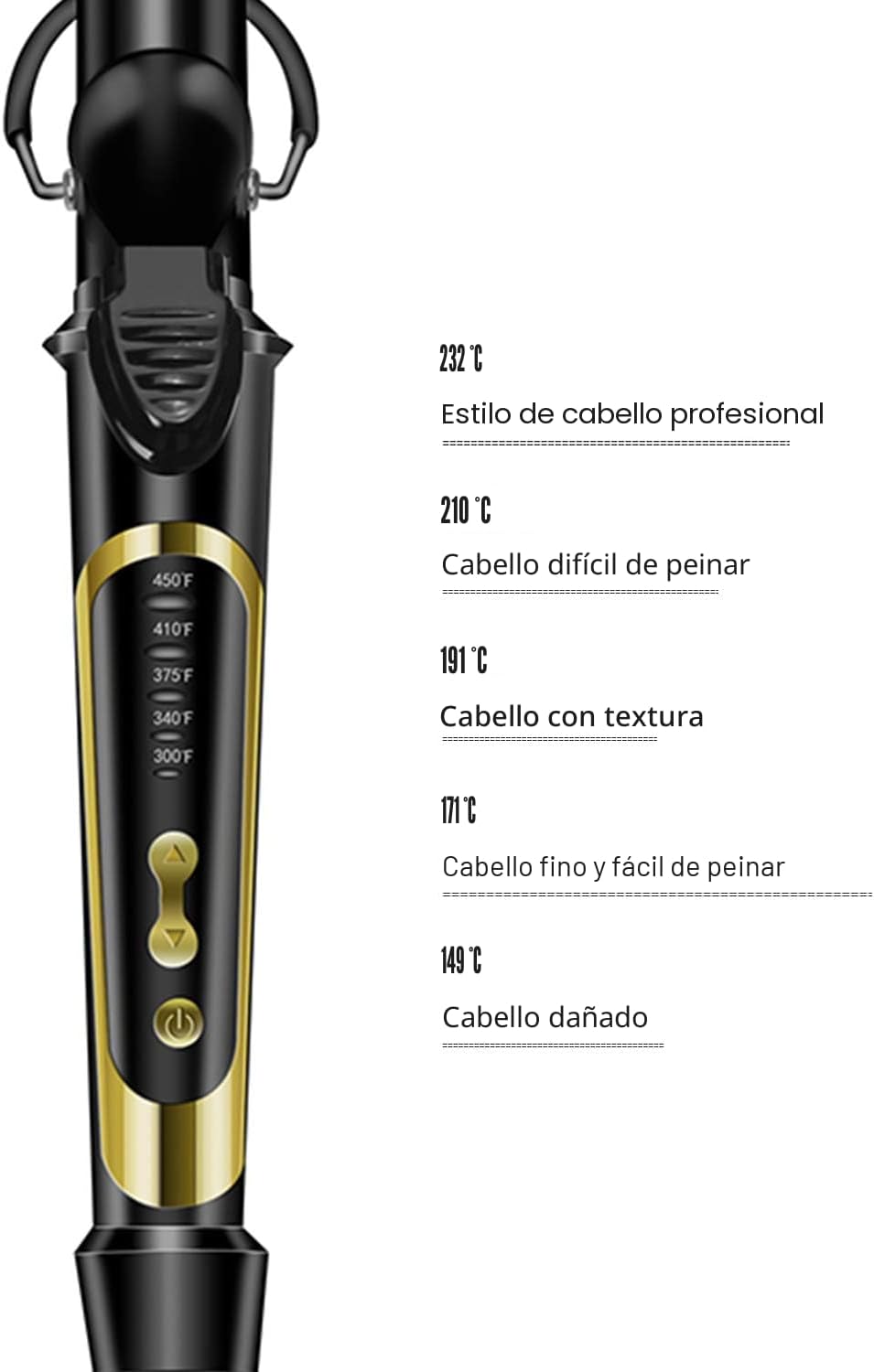 Lanvier - Rizador de pelo con barril de cerámica de turmalina extra...
