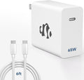 65W GaN USB C Fast Charger, PD 3.0 Wall Adapter with 6.6ft Cable, R...