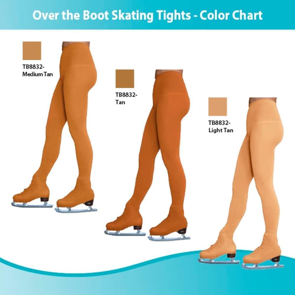 ChloeNoel Patinaje Artístico Bronceado Sobre Las Medias de Bota TB8832