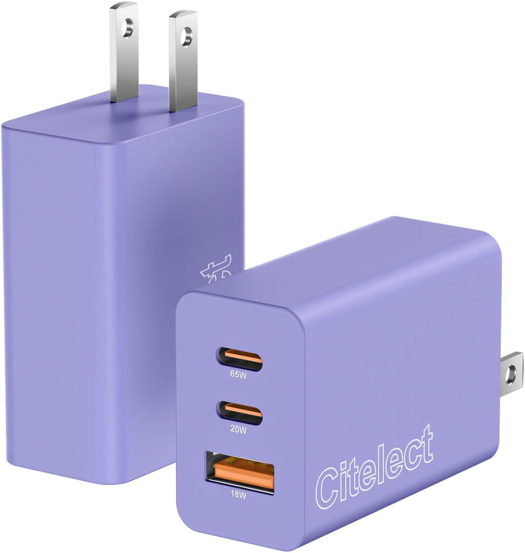 Paquete de 2 bloques de cargador USB C de 65 W, adaptador de carga...