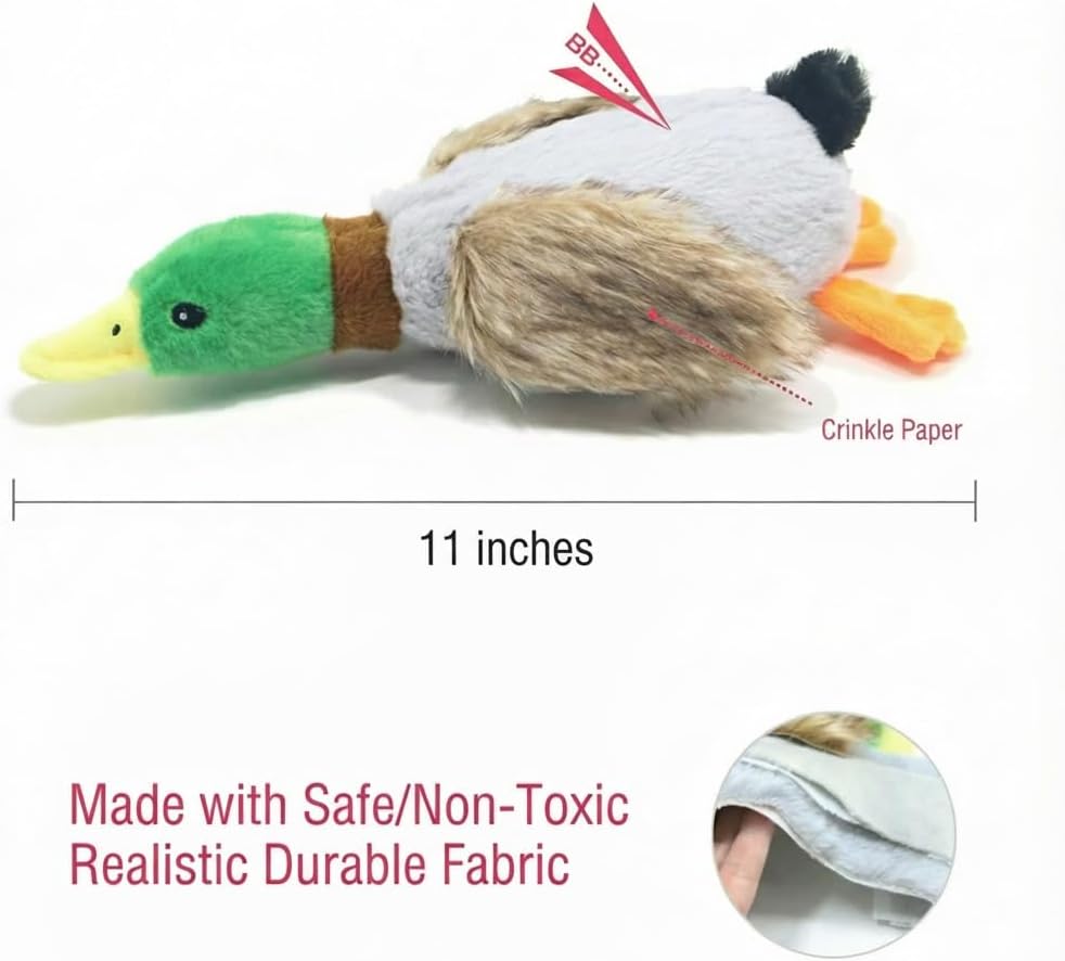 Paw-FECT - Juguete de pato de malardo, juguete de peluche chirriant...