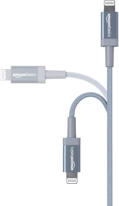 Amazon Basics Pack de 2 Cables de Carga USB-A a Lightning Duraderos...