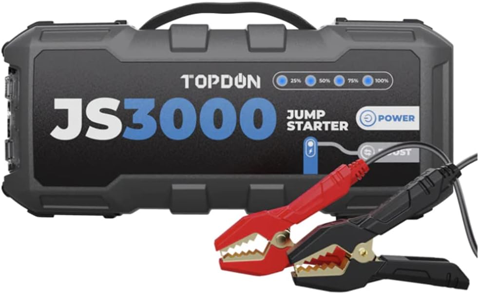 TOPDON JS3000 - Arrancador de batería de 3000 A\/24000 mAh, paquete...
