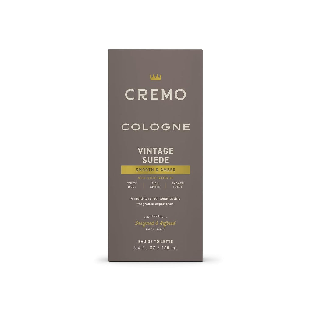Cremo Colonia para hombres \u2013 Spray de colonia de gamuza vintag...