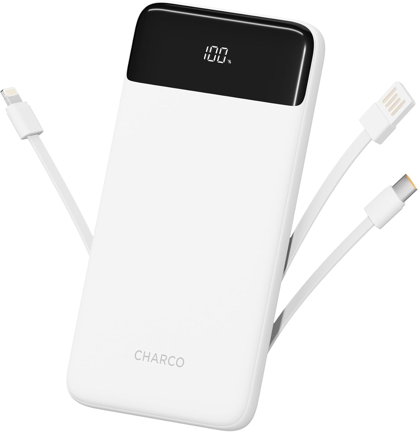 CHARCO Cargador portátil con cables integrados, cargador de batería...