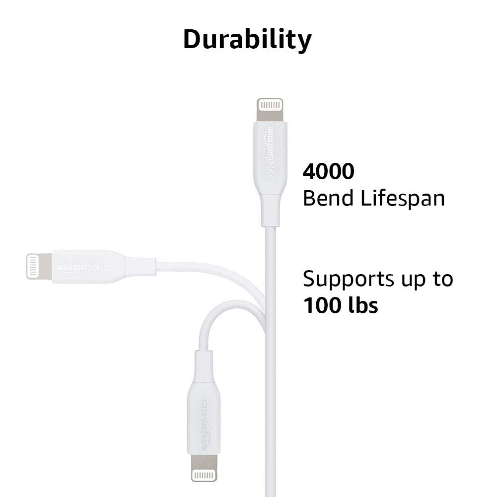 Amazon Basics Cable de carga USB C a Lightning ABS, cargador certif...