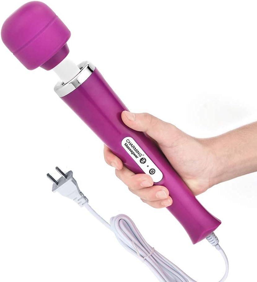 CHARMING Potente masajeador de mano con cable de 10 velocidades con...