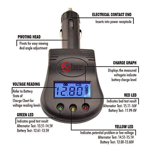 Probador de batería y sistema de carga de 12 V, prueba de estado de...