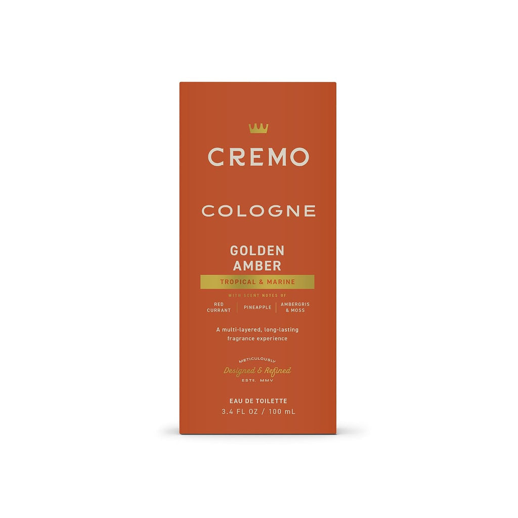 Cremo Colonia para hombres - Espray de colonia Golden Amber para ho...