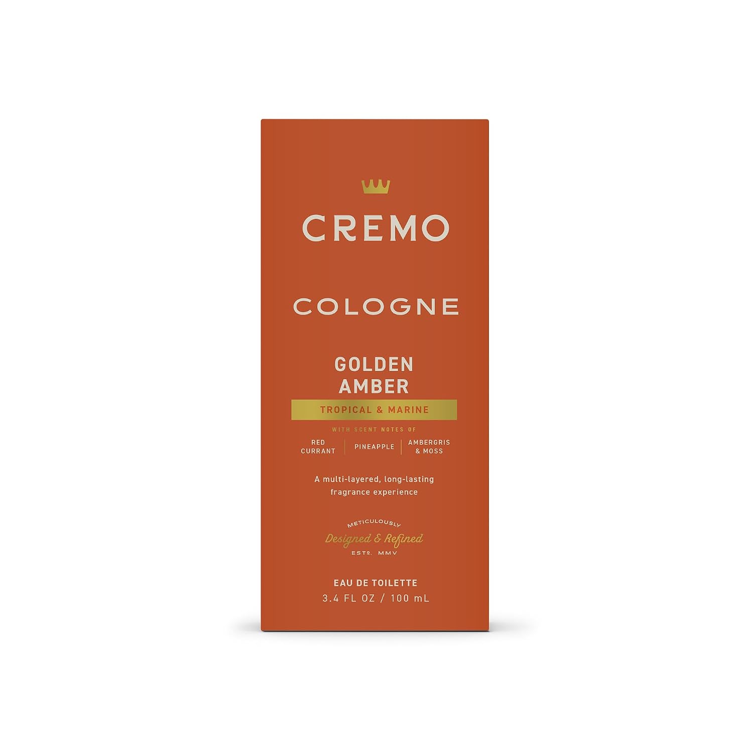 Cremo Colonia para hombres - Espray de colonia Golden Amber para ho...