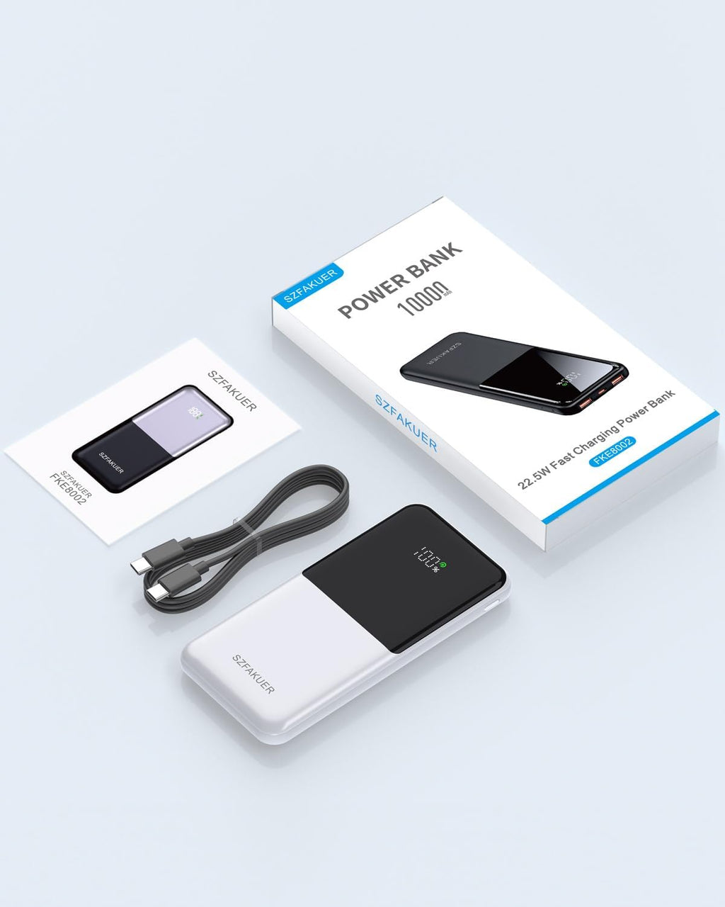 Szfakuer Cargador portátil, batería externa de 10000 mAh delgada, p...