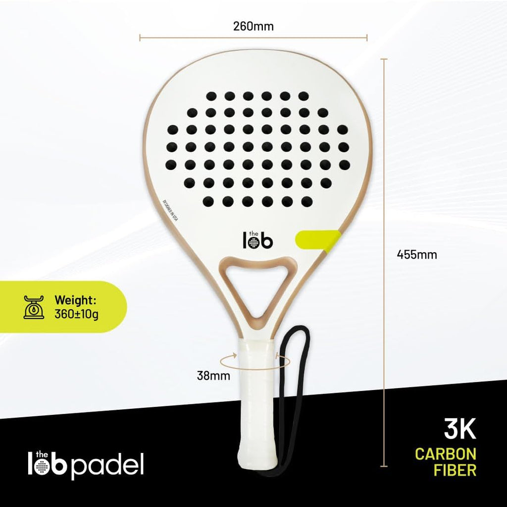 Pala de pádel de fibra de carbono 3K de forma redonda para hombres...