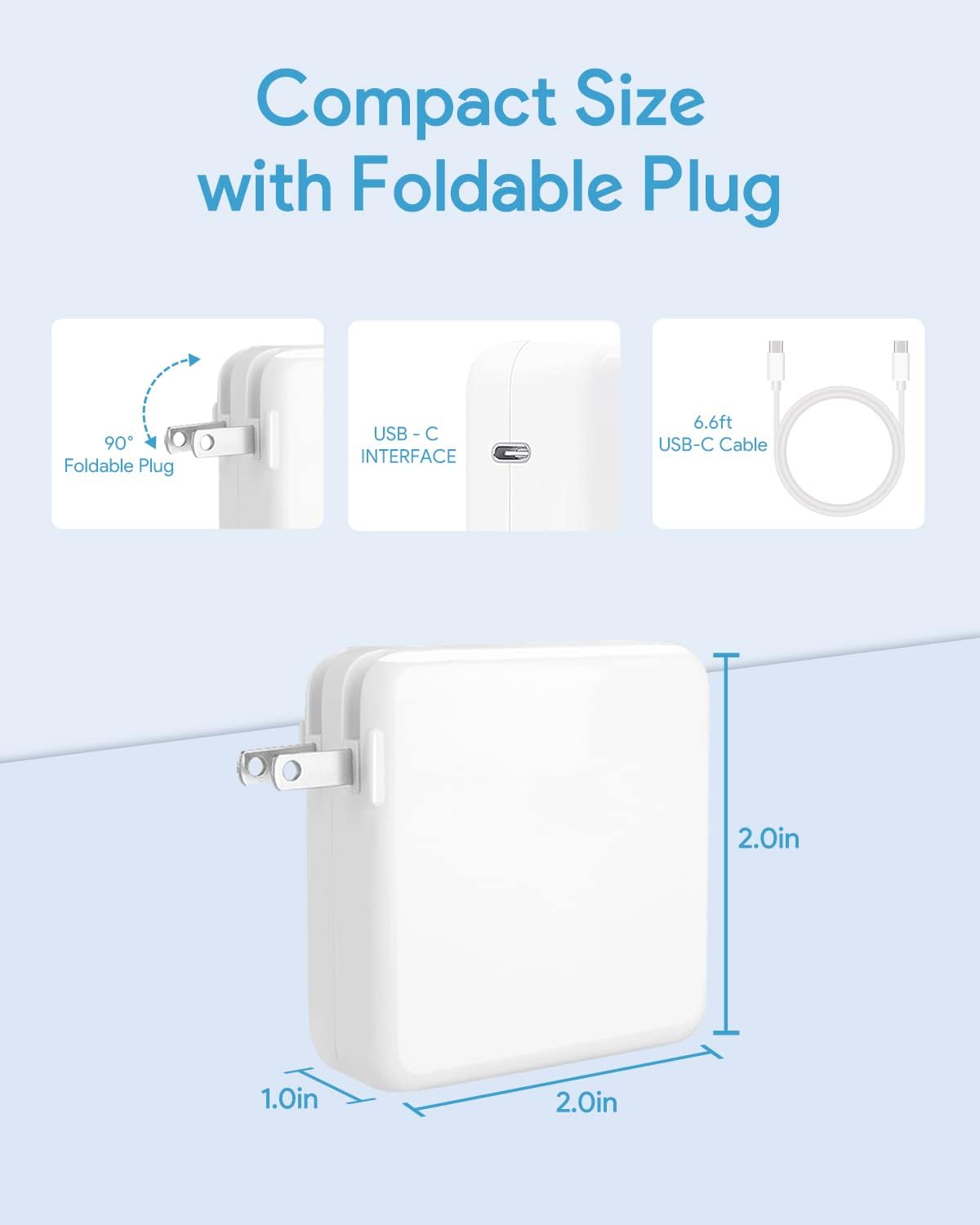 Cargador Mac Book Pro, adaptador de corriente de cargador USB C de...