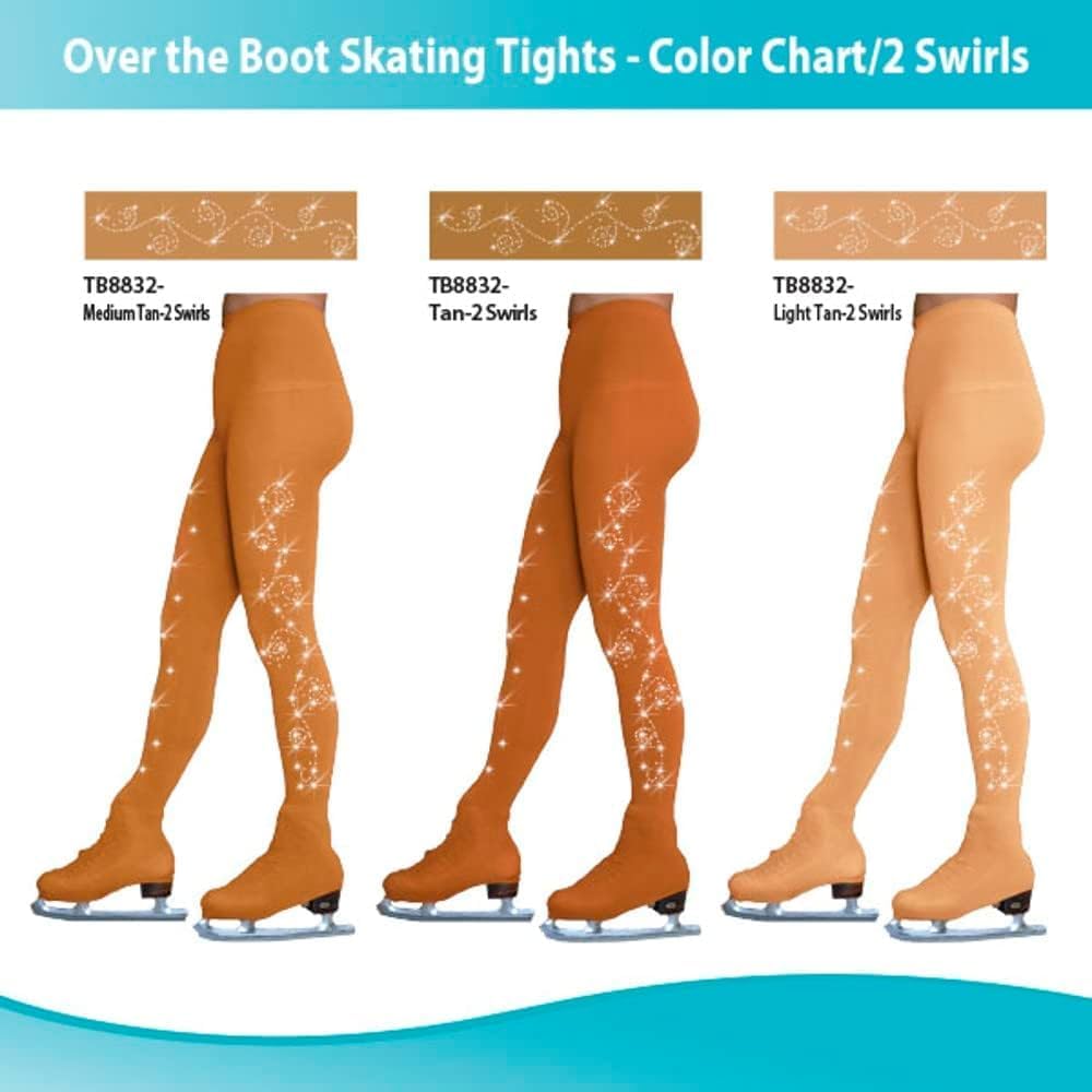 ChloeNoel Patinaje Artístico Bronceado Sobre Las Medias de Bota TB8832