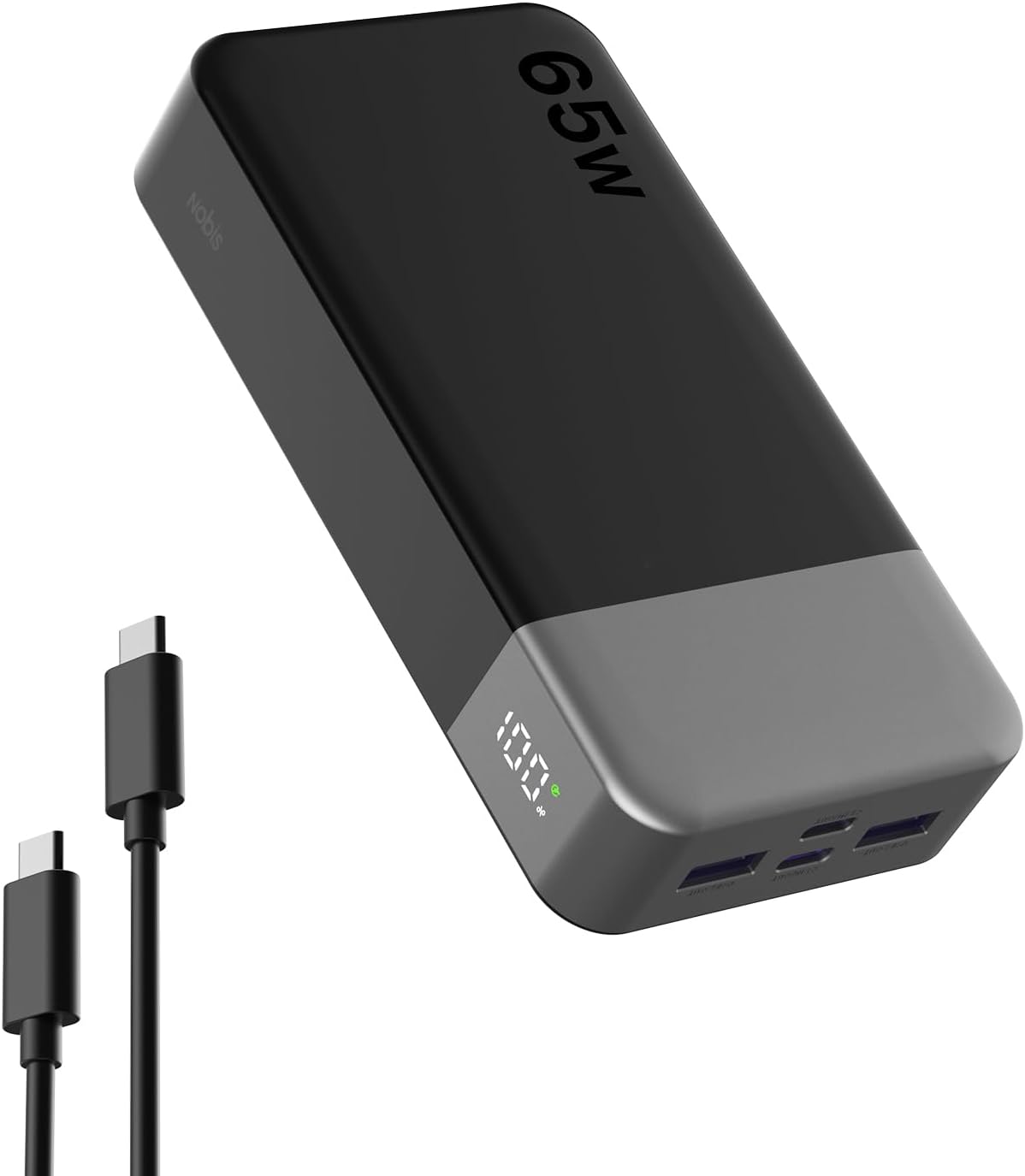 NOBIS Paquete de baterías de 20000 mAh, banco de energía de 65 W, c...